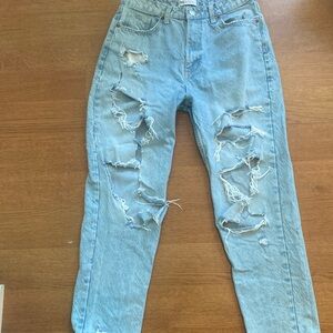 Zara super ripped jeans